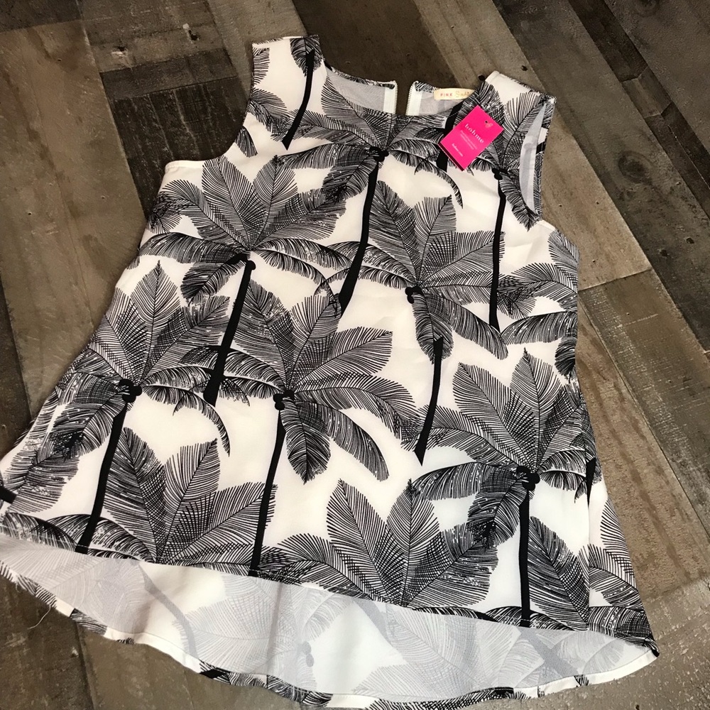 Bohme Pink Sofie Off White Palm Tank